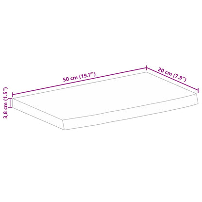 Tischplatte mit Baumkante 50x20x3,8 cm Massivholz Mango - Pazzar.ch
