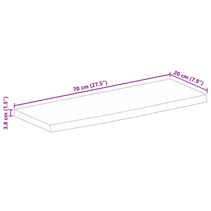 Tischplatte mit Baumkante 70x20x3,8 cm Massivholz Mango - Pazzar.ch