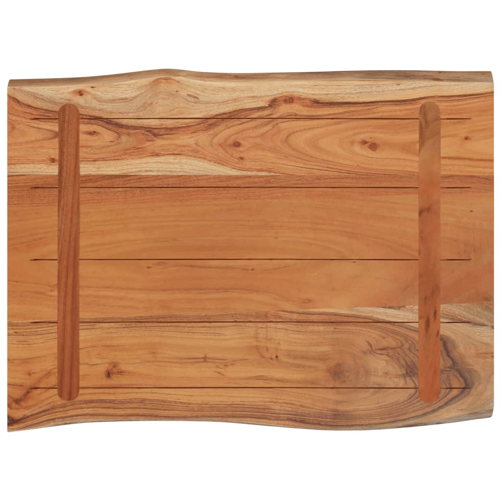 Tischplatte 80x60x2,5cm Rechteckig Massivholz Akazie Naturkante - Pazzar.ch