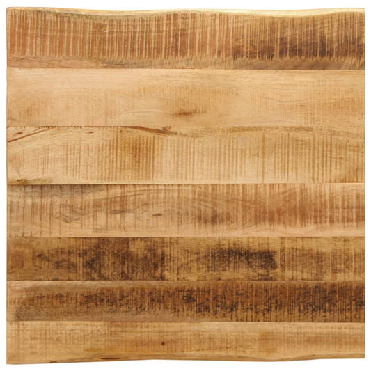 Tischplatte mit Baumkante 40x40x2,5 cm Raues Mango Massivholz - Pazzar.ch