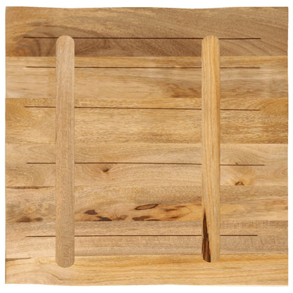 Tischplatte mit Baumkante 40x40x2,5 cm Raues Mango Massivholz - Pazzar.ch