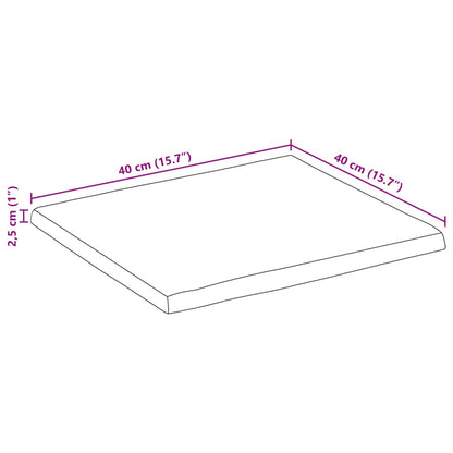 Tischplatte mit Baumkante 40x40x2,5 cm Raues Mango Massivholz - Pazzar.ch