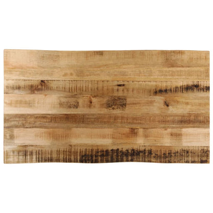 Tischplatte mit Baumkante 100x60x2,5 cm Raues Mango Massivholz - Pazzar.ch