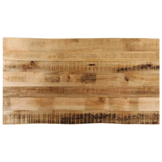 Tischplatte mit Baumkante 100x60x2,5 cm Raues Mango Massivholz - Pazzar.ch