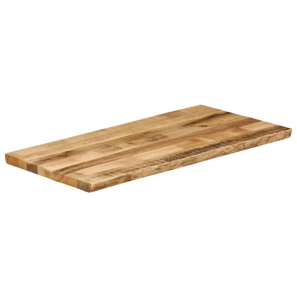 Tischplatte mit Baumkante 100x60x2,5 cm Raues Mango Massivholz