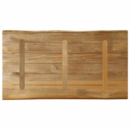 Tischplatte mit Baumkante 100x60x2,5 cm Raues Mango Massivholz - Pazzar.ch