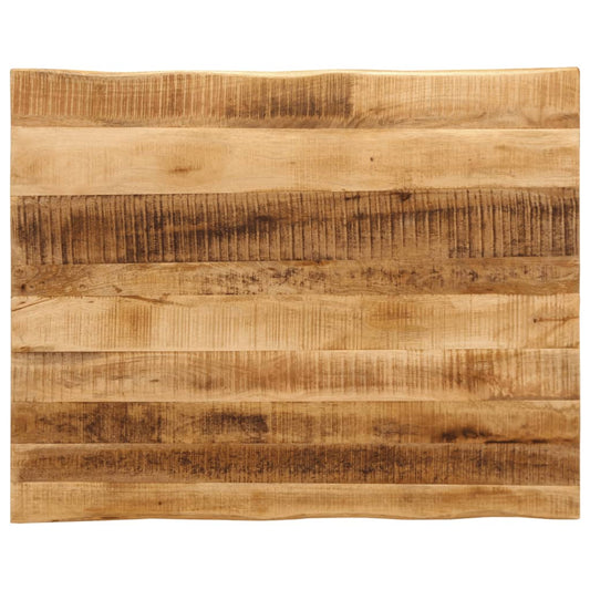 Tischplatte mit Baumkante 100x80x2,5 cm Raues Mango Massivholz - Pazzar.ch
