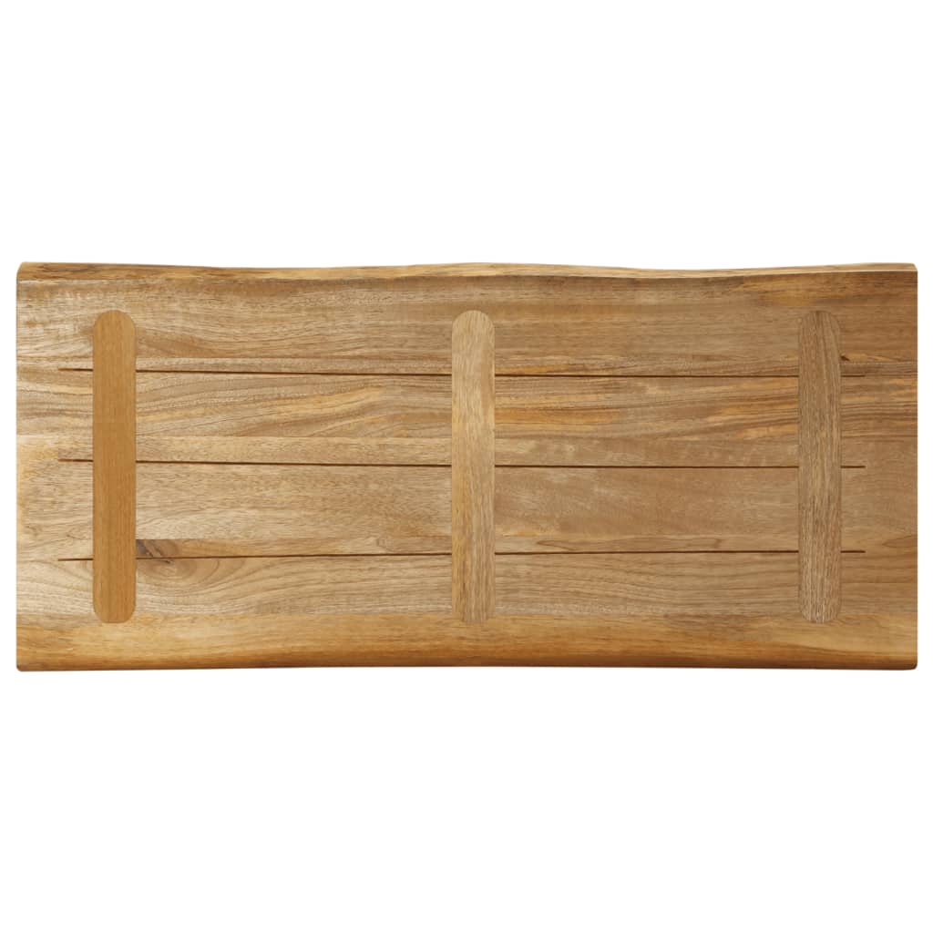 Tischplatte mit Baumkante 100x40x3,8 cm Raues Mango Massivholz