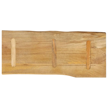 Tischplatte mit Baumkante 100x40x3,8 cm Massivholz Mango - Pazzar.ch
