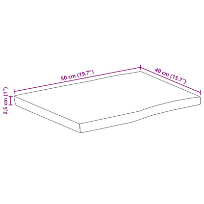 Tischplatte mit Baumkante 50x40x2,5 cm Massivholz Mango