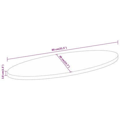 Tischplatte 80x40x3,8 cm Oval Massivholz Mango - Pazzar.ch