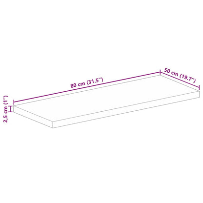 Tischplatte 80x50x2,5 cm Rechteckig Massivholz Akazie - Pazzar.ch
