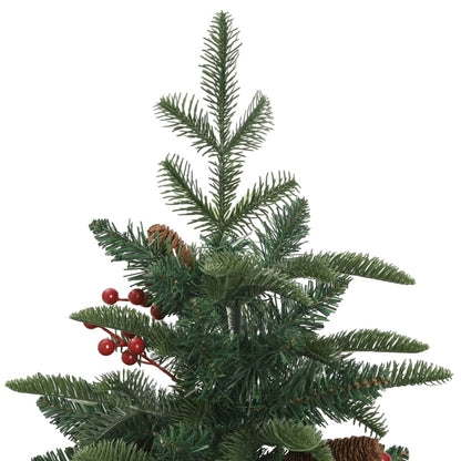 Künstlicher Weihnachtsbaum Klappbar mit Zapfen Beeren 120 cm - Pazzar.ch