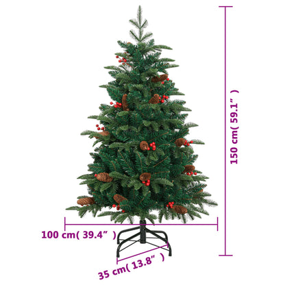 Künstlicher Weihnachtsbaum Klappbar mit Zapfen & Beeren 150 cm - Pazzar.ch