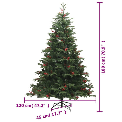 Künstlicher Weihnachtsbaum Klappbar mit Zapfen & Beeren 180 cm - Pazzar.ch