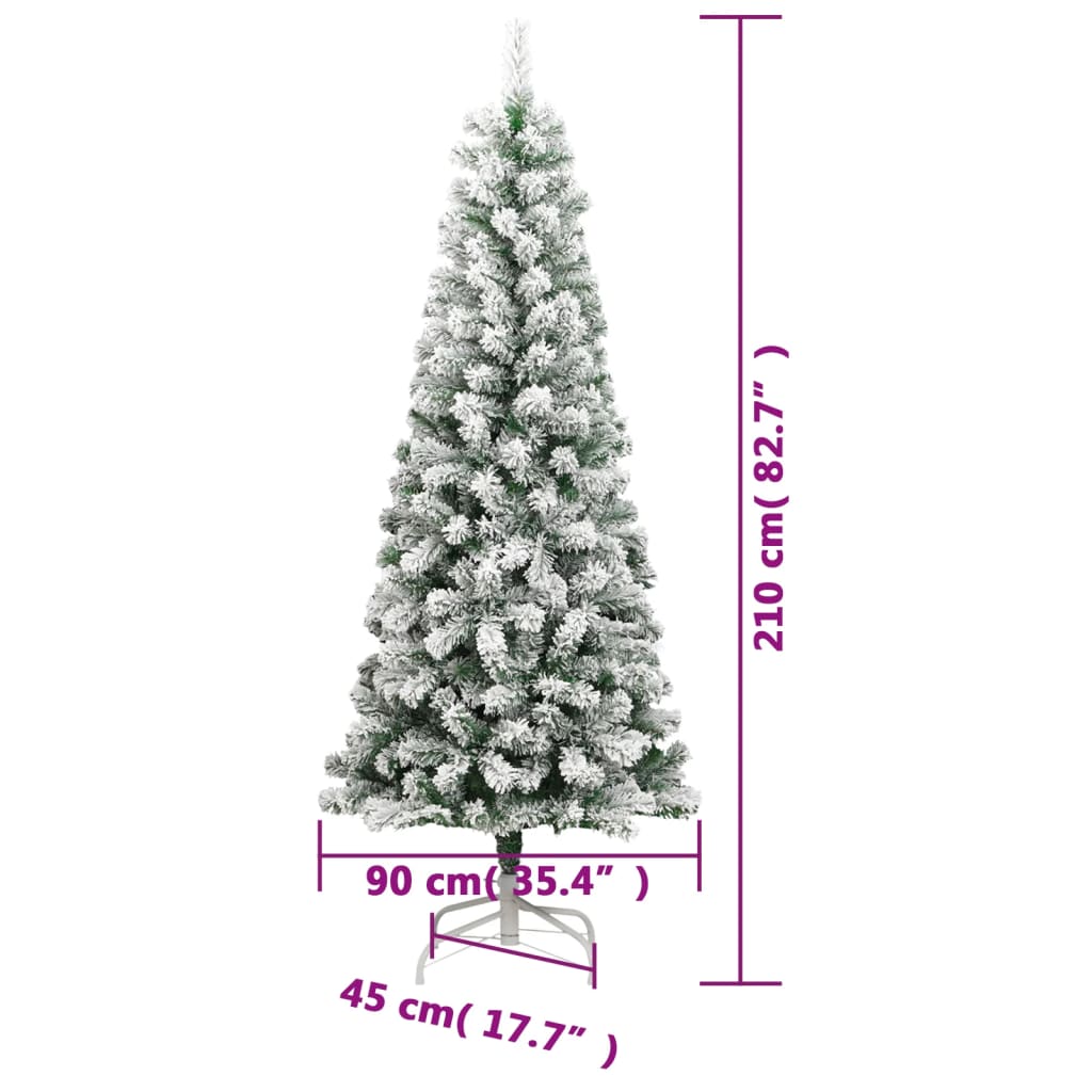 Künstlicher Weihnachtsbaum Klappbar Beschneit 210 cm - Pazzar.ch