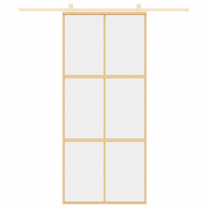 Schiebetür Golden 90x205 cm ESG-Klarglas und Aluminium
