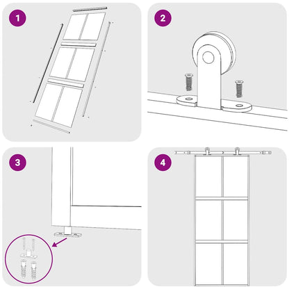 Schiebetür Golden 90x205 cm Matt ESG-Glas und Aluminium