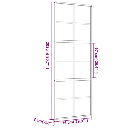 Schiebetür Golden 76x205 cm ESG-Klarglas und Aluminium