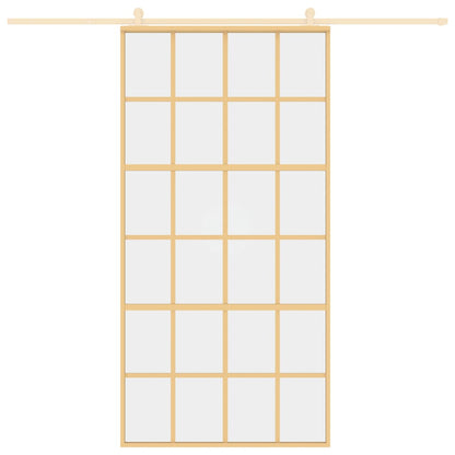 Schiebetür Golden 102,5x205 cm ESG-Klarglas und Aluminium