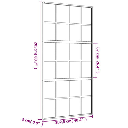 Schiebetür Golden 102,5x205 cm ESG-Klarglas und Aluminium