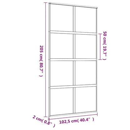 Schiebetür Golden 102,5x205 cm ESG-Klarglas und Aluminium