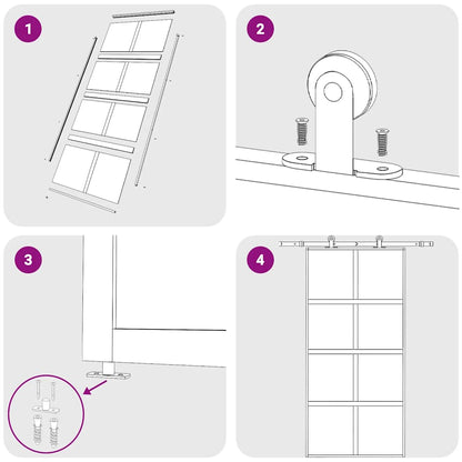 Schiebetür Golden 102,5x205 cm Matt ESG-Glas und Aluminium
