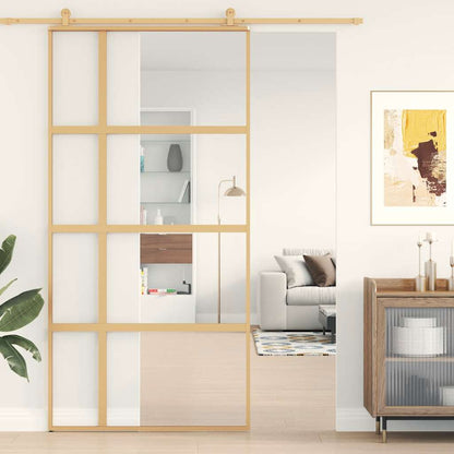 Schiebetür Golden 102,5x205 cm ESG-Klarglas und Aluminium