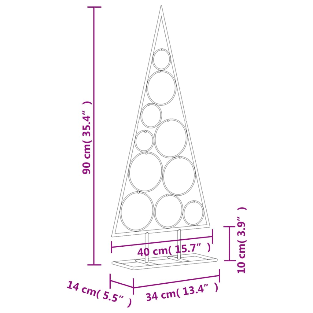 Metall-Weihnachtsbaum für Dekorationen Schwarz 90 cm - Pazzar.ch