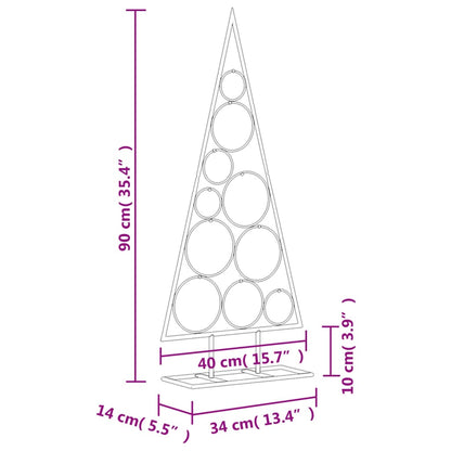 Metall-Weihnachtsbaum für Dekorationen Schwarz 90 cm - Pazzar.ch