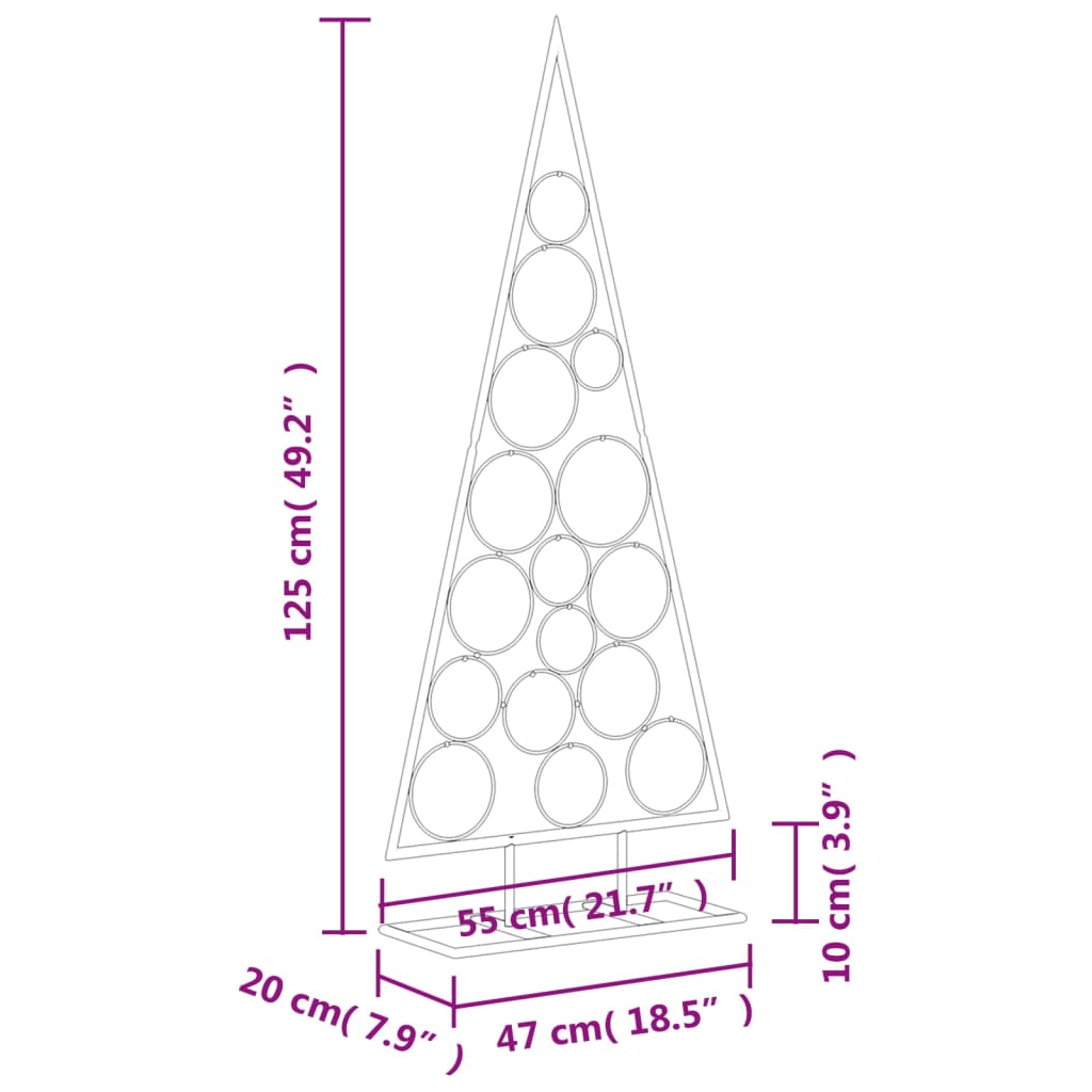 Metall-Weihnachtsbaum für Dekorationen Schwarz 125 cm - Pazzar.ch