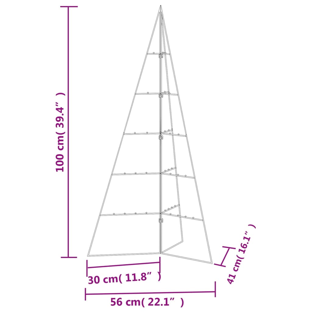 Metall-Weihnachtsbaum für Dekorationen Schwarz 100 cm - Pazzar.ch