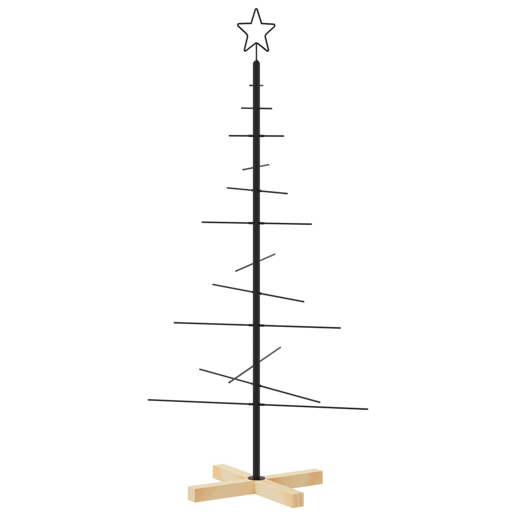 Weihnachtsbaum Metall mit Holzständer Schwarz 120 cm - Pazzar.ch