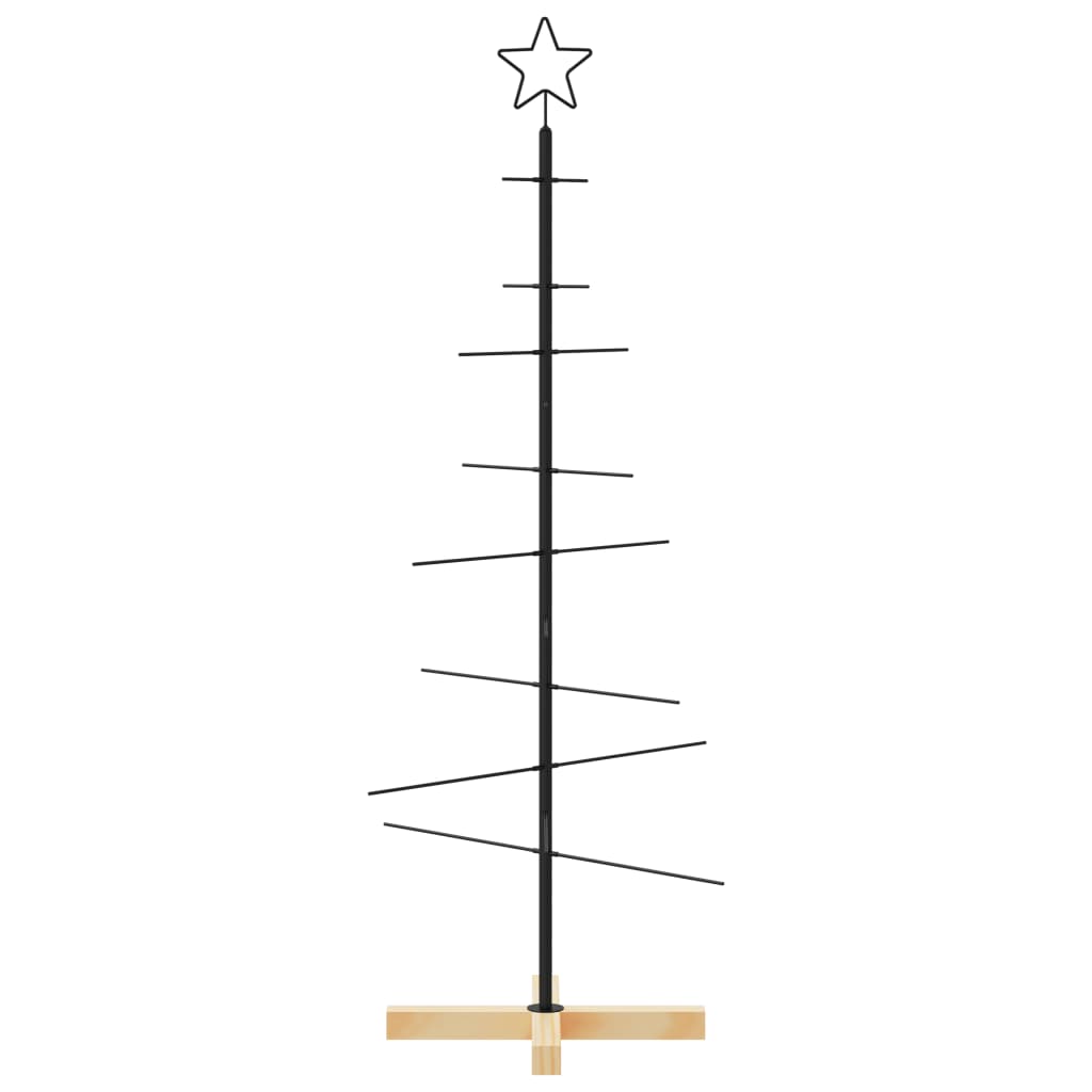 Weihnachtsbaum Metall mit Holzständer Schwarz 120 cm - Pazzar.ch