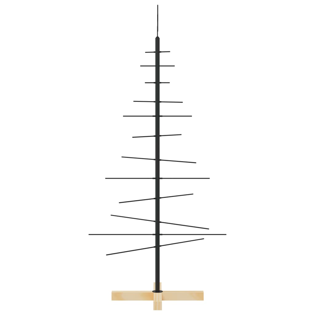 Weihnachtsbaum Metall mit Holzständer Schwarz 120 cm - Pazzar.ch