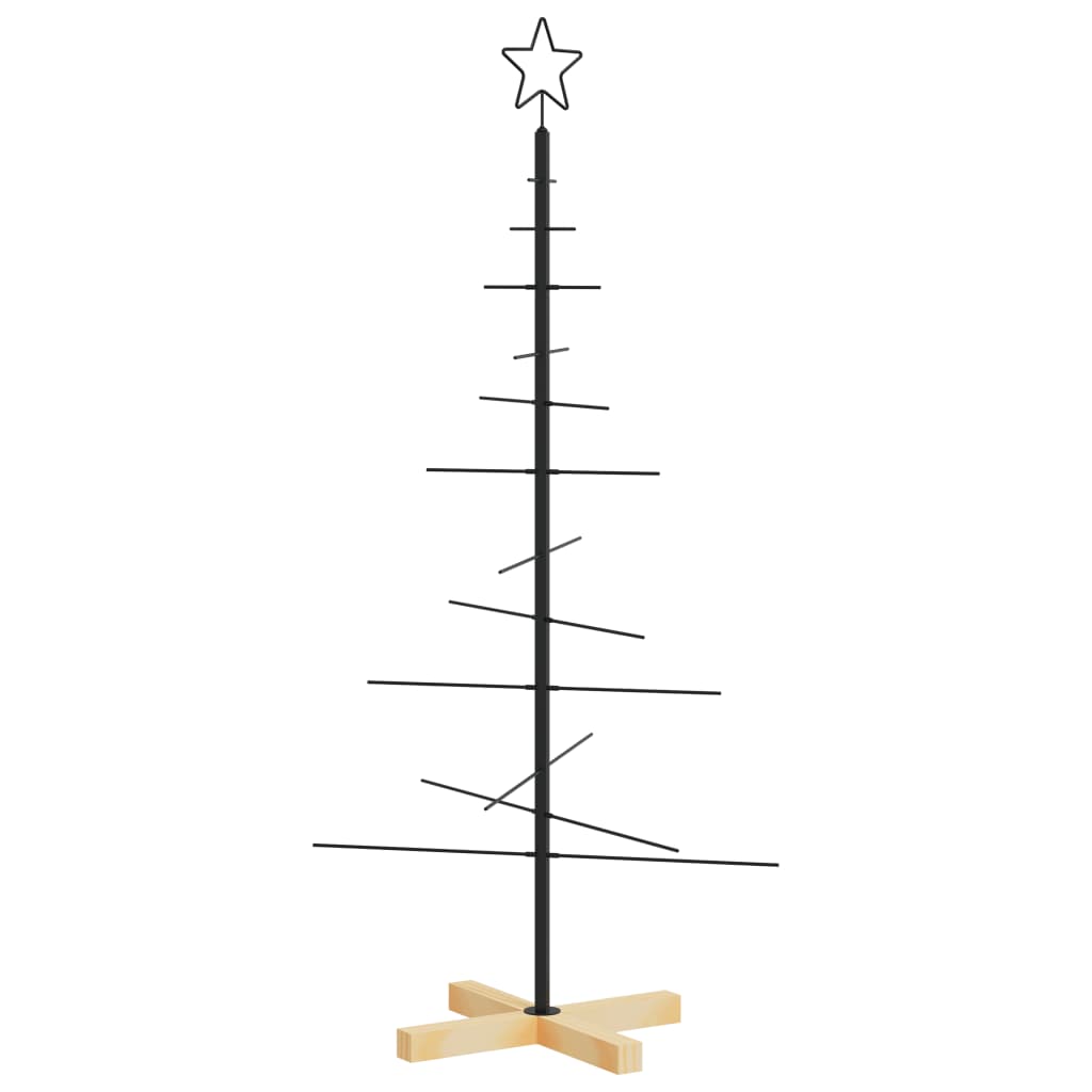 Weihnachtsbaum Metall mit Holzständer Schwarz 120 cm - Pazzar.ch