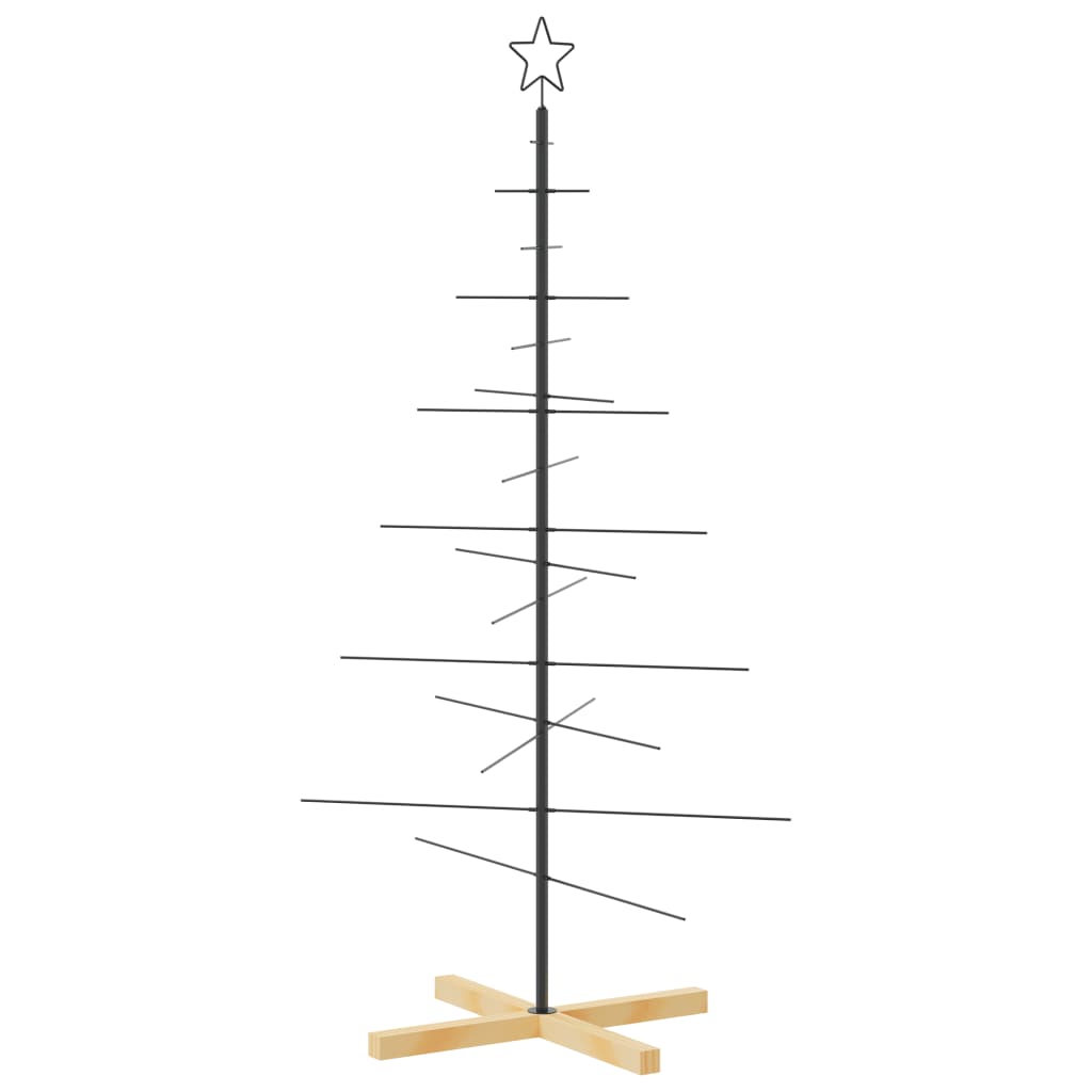 Weihnachtsbaum Metall mit Holzständer Schwarz 150 cm - Pazzar.ch