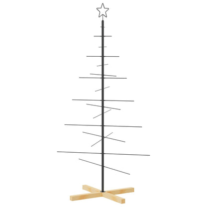 Weihnachtsbaum Metall mit Holzständer Schwarz 150 cm - Pazzar.ch