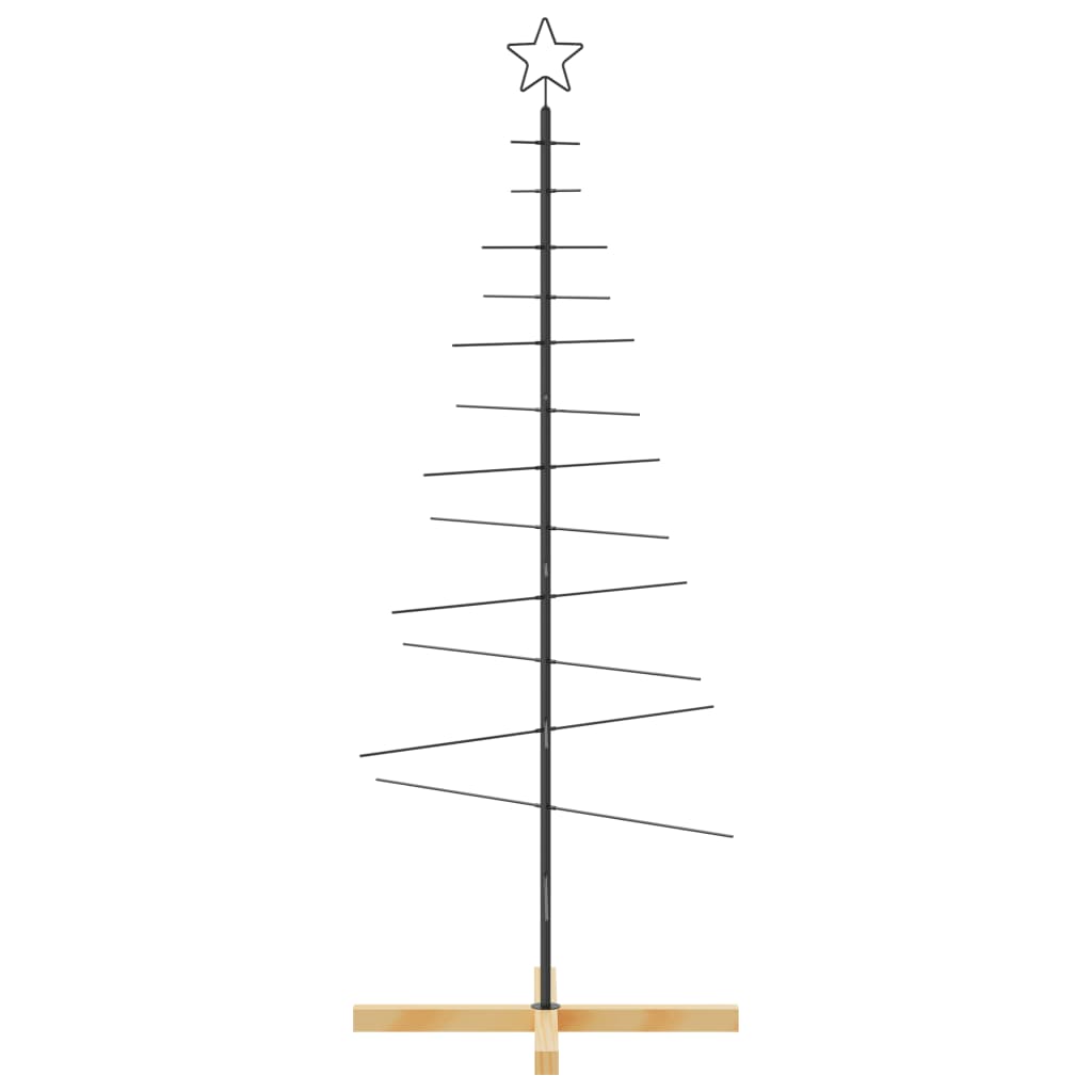 Weihnachtsbaum Metall mit Holzständer Schwarz 150 cm - Pazzar.ch