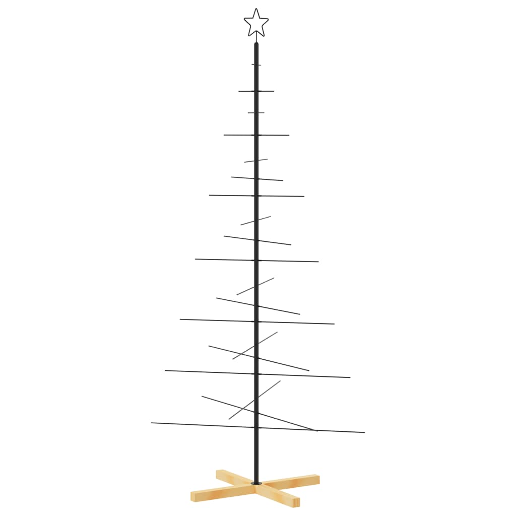 Weihnachtsbaum Metall mit Holzständer Schwarz 180 cm - Pazzar.ch