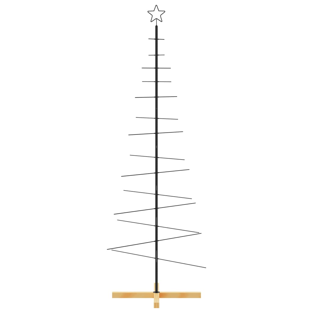 Weihnachtsbaum Metall mit Holzständer Schwarz 180 cm - Pazzar.ch