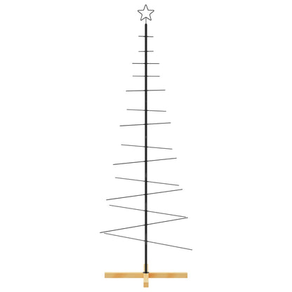 Weihnachtsbaum Metall mit Holzständer Schwarz 180 cm - Pazzar.ch