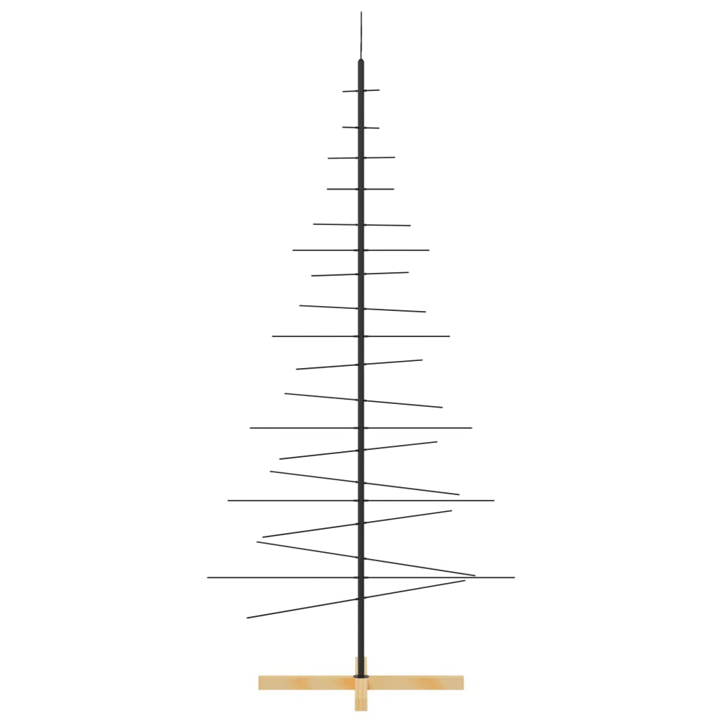 Weihnachtsbaum Metall mit Holzständer Schwarz 180 cm - Pazzar.ch