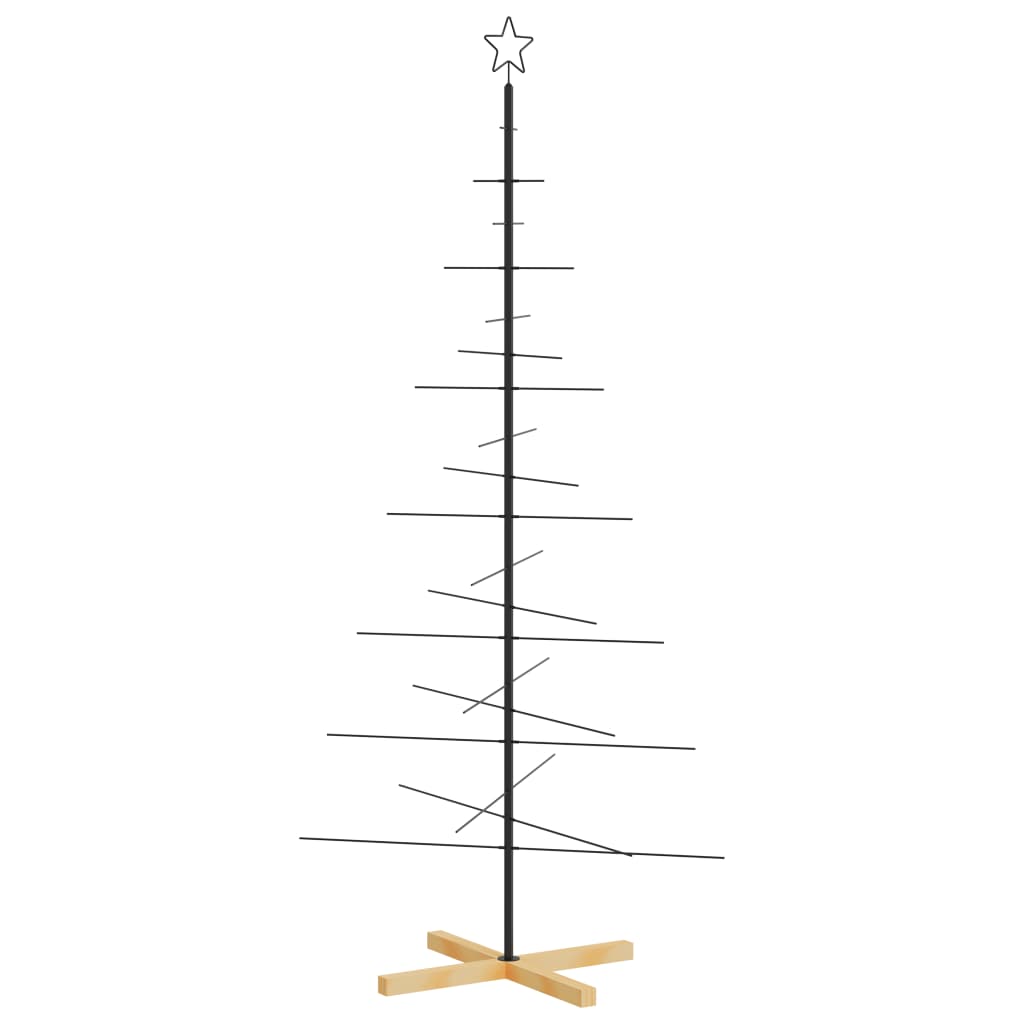 Weihnachtsbaum Metall mit Holzständer Schwarz 180 cm - Pazzar.ch