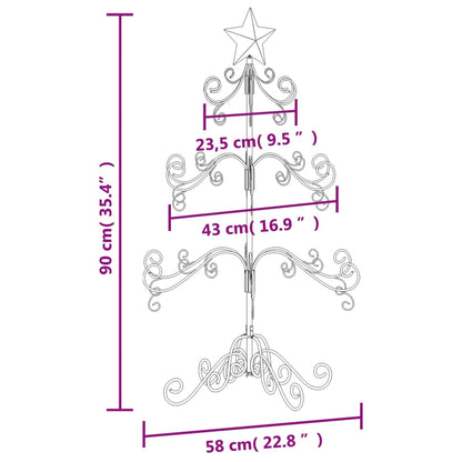 Metall-Weihnachtsbaum für Dekorationen Schwarz 90 cm - Pazzar.ch