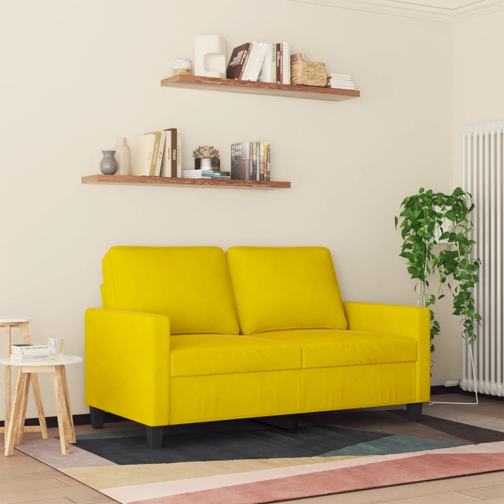 2-Sitzer-Sofa Gelb 120 cm Samt