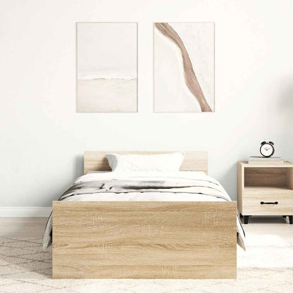 Bettgestell ohne Matratze Sonoma-Eiche 75x190 cm Holzwerkstoff