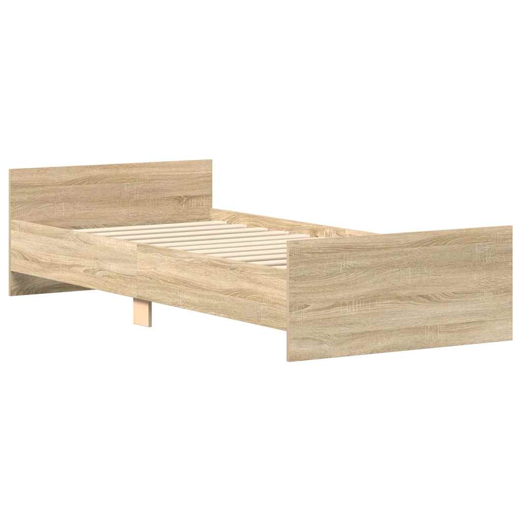 Bettgestell ohne Matratze Sonoma-Eiche 75x190 cm Holzwerkstoff