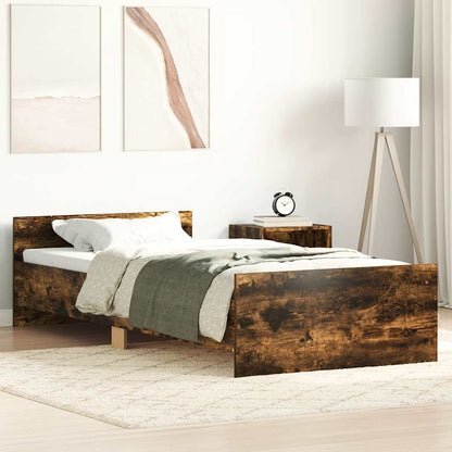 Bettgestell ohne Matratze Räuchereiche 75x190 cm Holzwerkstoff