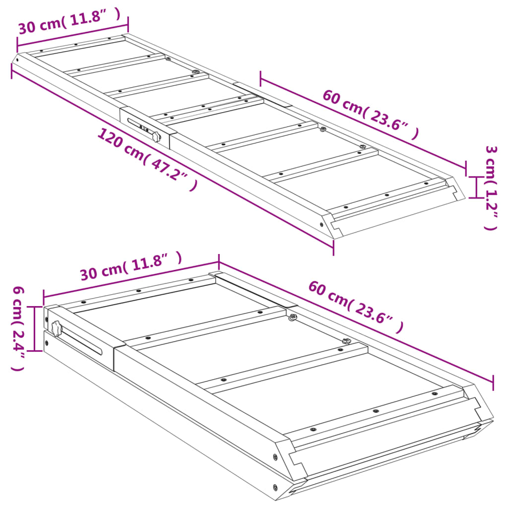 Hunderampe Grün 120x30 cm Massivholz Tanne - Pazzar.ch